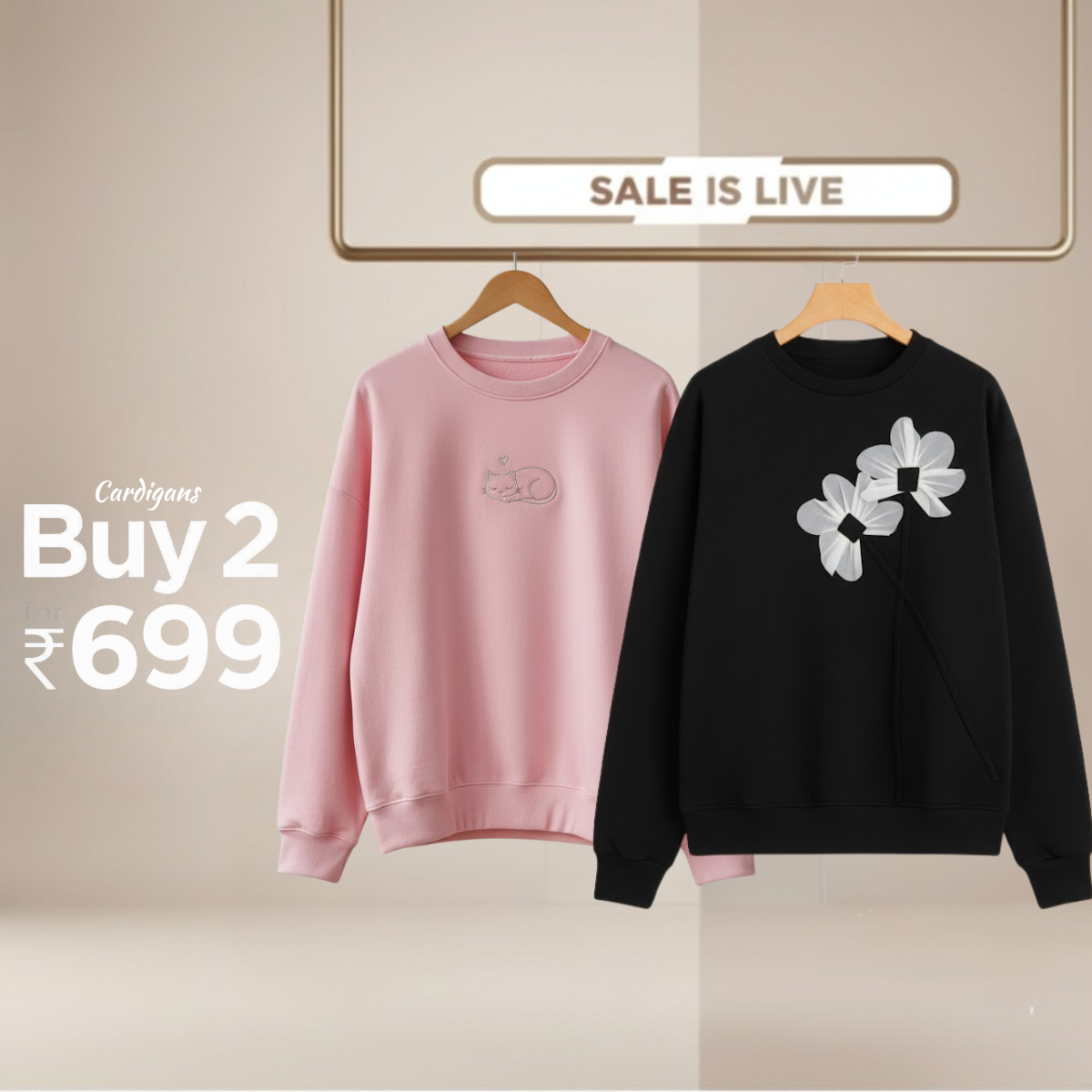 Combo of 2 Women's Cozy Sweatshirts | Stylish Winter Pack | SS-23