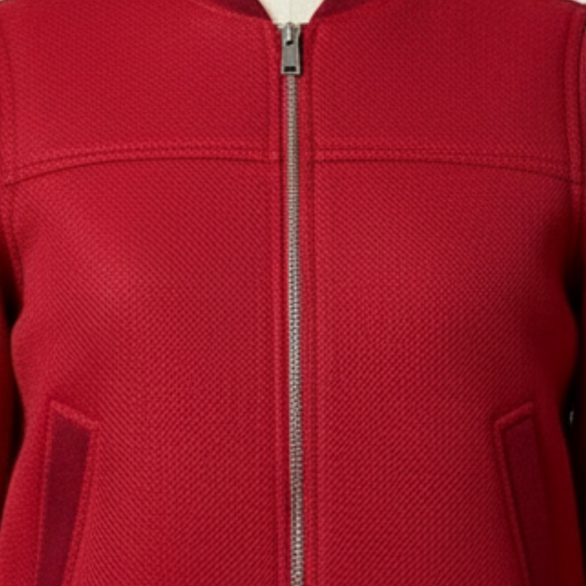 Luxe Zipper Jackets Collection | Cherry-Red |  ZJ-04