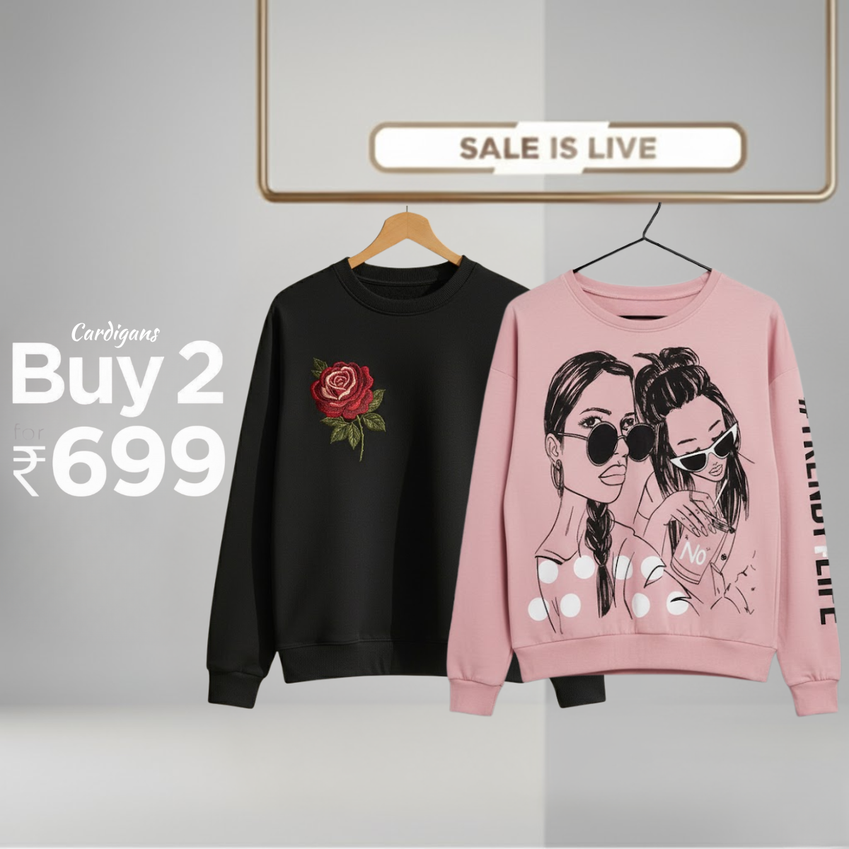 Combo of 2 Women's Cozy Sweatshirts | Stylish Winter Pack | SS-13