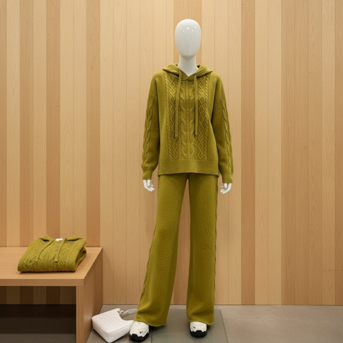 Winter Co-ord Sets for Women : Cozy Chic |Olive Green | WCS-09