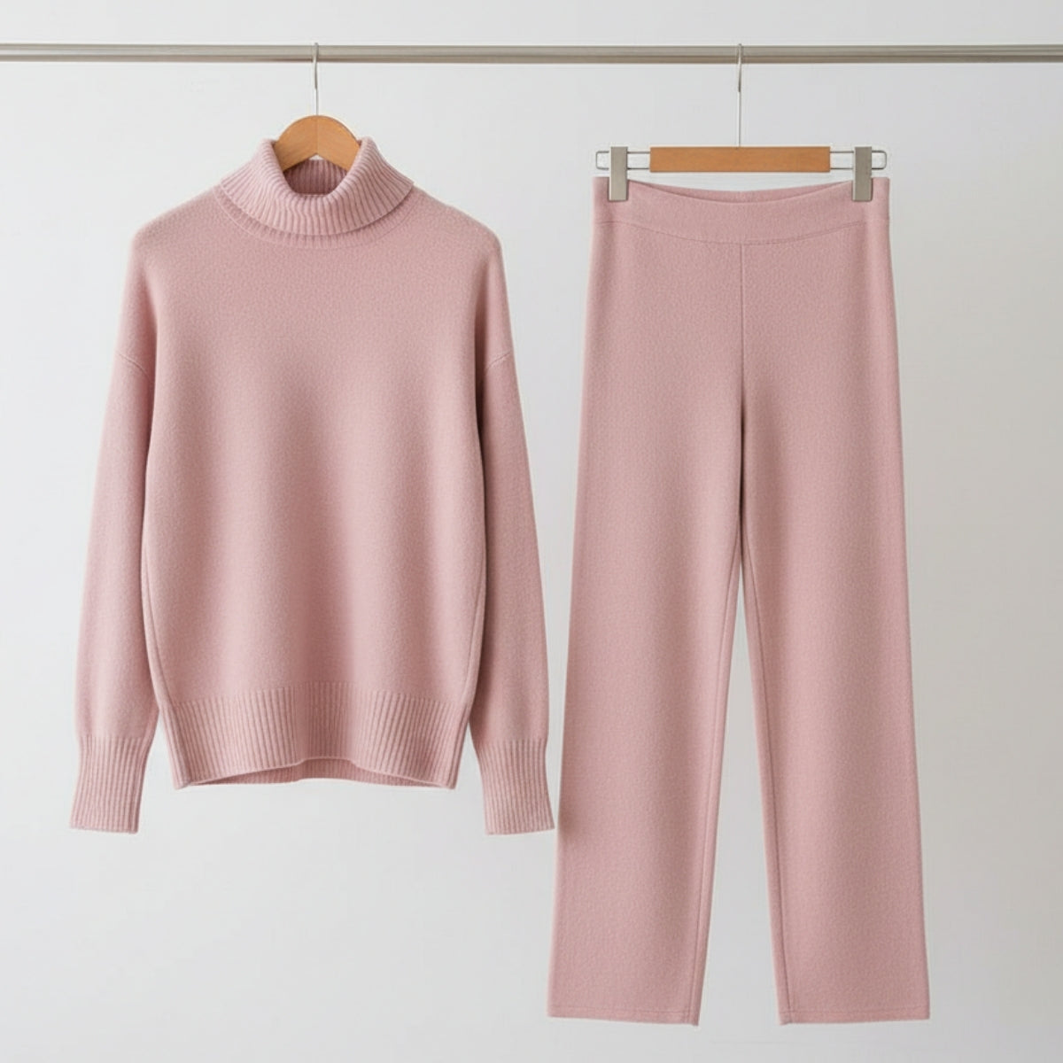 Winter Co-ord Sets for Women : Cozy Chic | Baby Pink | WCS-10