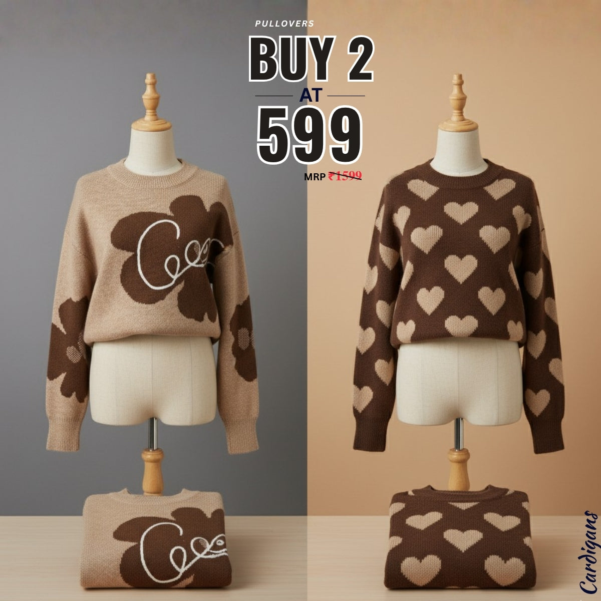 Pack of 2 Premium Pullover Sweaters - Comfortable & Trendy | PS-10