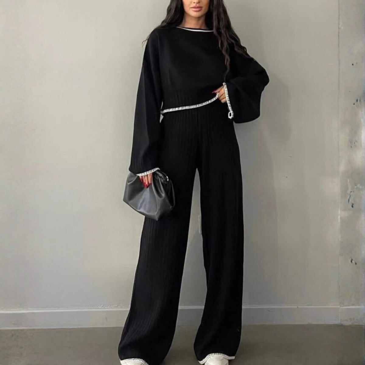 Winter Co-ord Sets for Women : Cozy Chic | Black | WCS-14