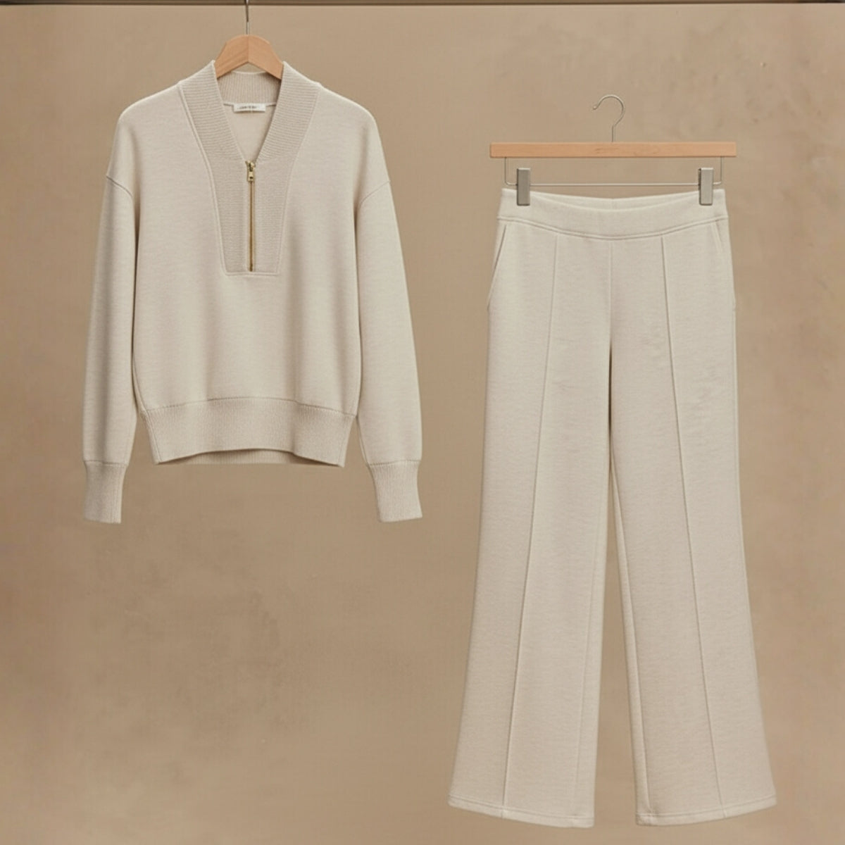 Winter Co-ord Sets for Women : Cozy Chic | Warm Beige | WCS-16