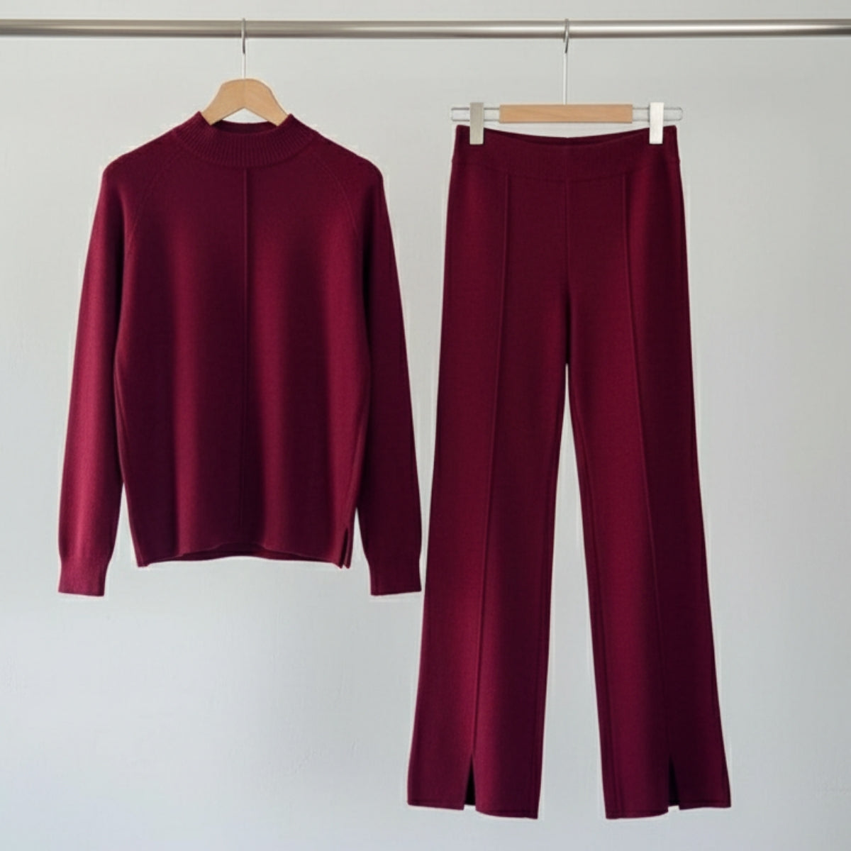 Winter Co-ord Sets for Women : Cozy Chic | Wine | WCS-18