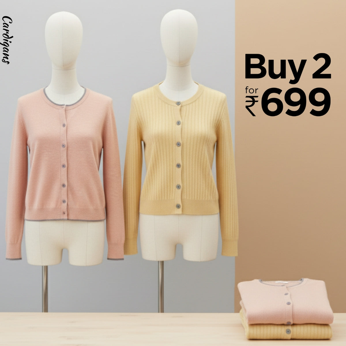 Pack of 2 Women's Cozy Winter Cardigans – Soft, Stylish & Warm | CR-06