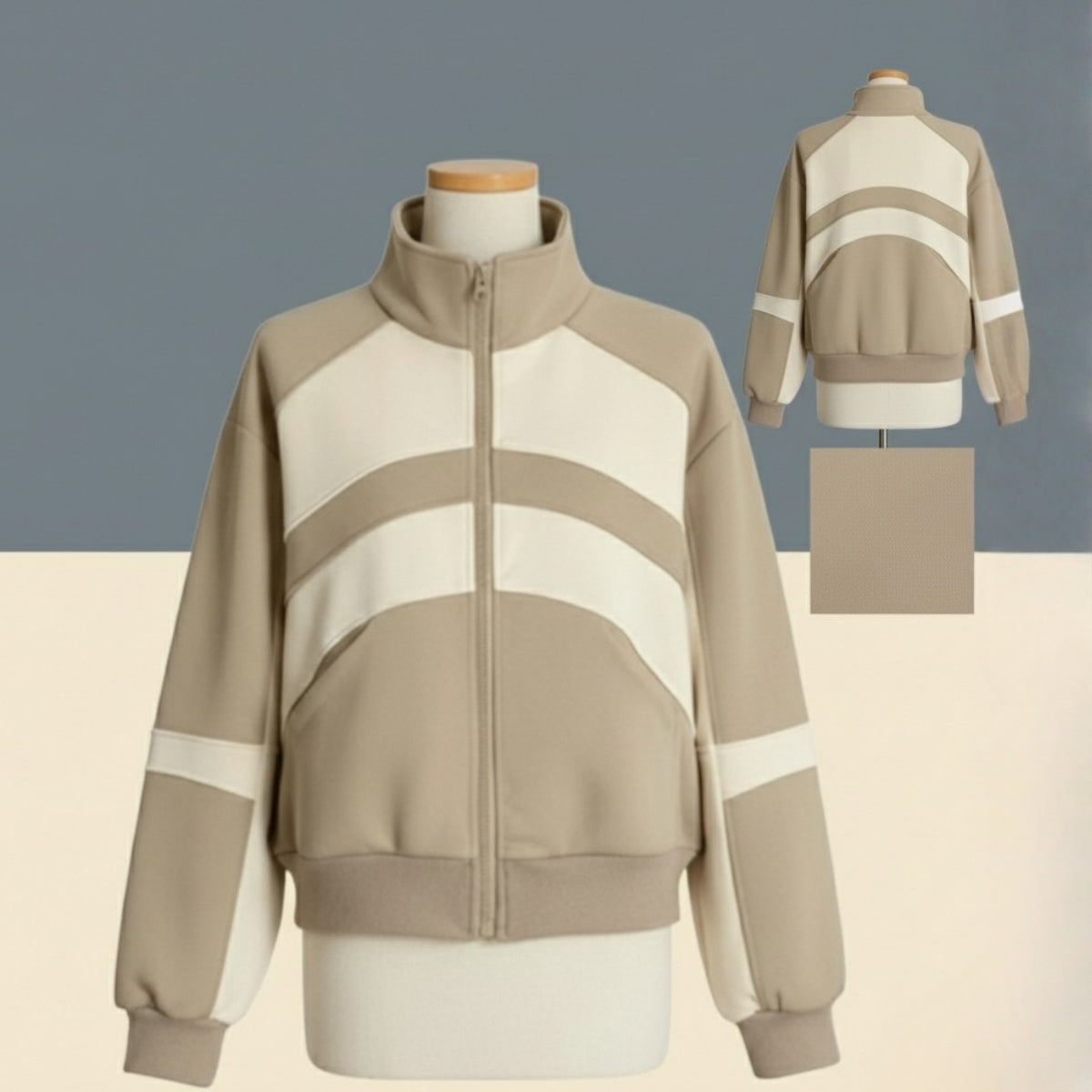 Luxe Zipper Jackets Collection | BEIGE |  ZJ-02